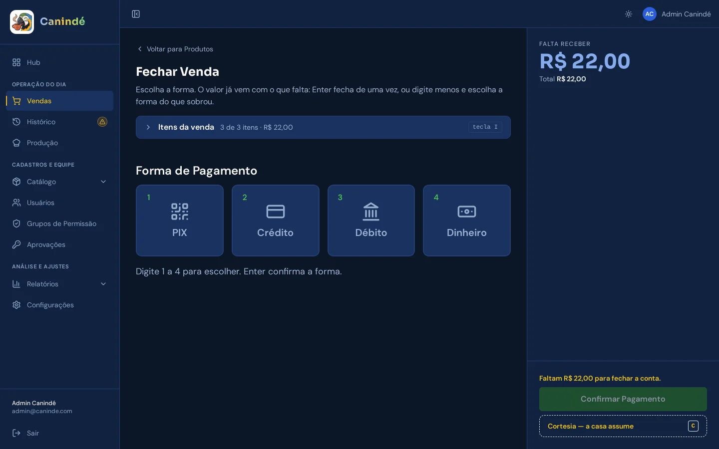 A venda fecha na tela em que ela começou