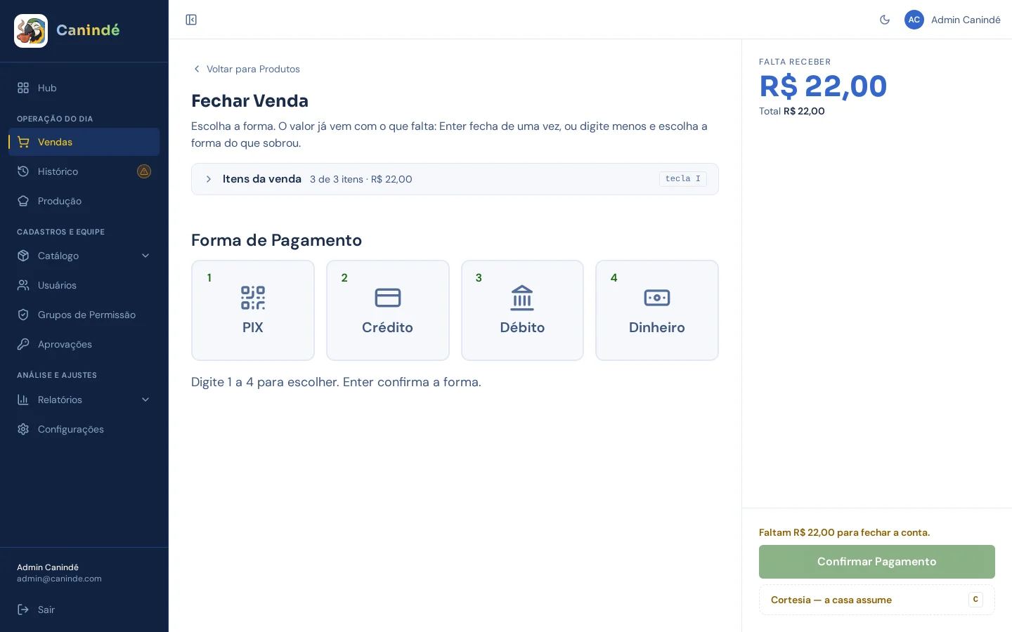 A venda fecha na tela em que ela começou